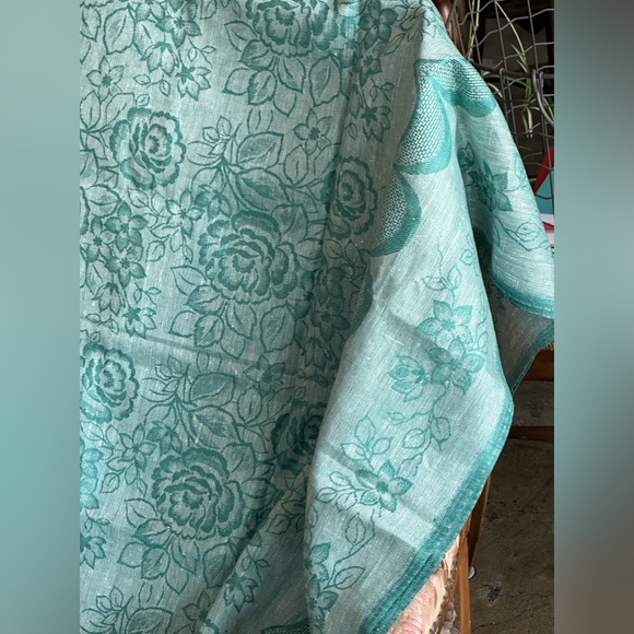 Rare Vintage but new not used European pure linen table cloth square Decor lux - Picture 15 of 15